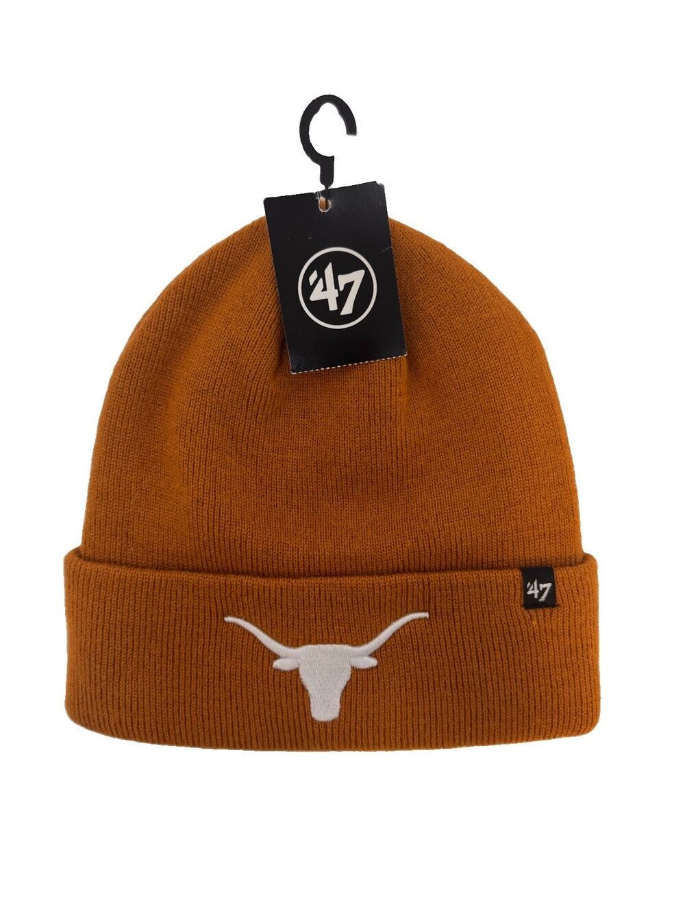 Knit Hat ’47 Brand Texas Longhorns Burnt Orange Cuffed Embroidered Logo